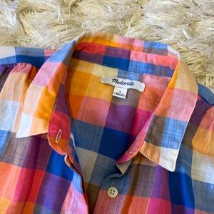 Madewell happy madras shirt!💜